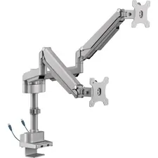 Lorell LLR 99803 — Lorell Mounting Arm for Monitor - Gray - Yes - 2 Display(s) Supported - 19.80 lb Load Capacity - 75 x 75, 100 x 100 VESA Standard - 1 Each