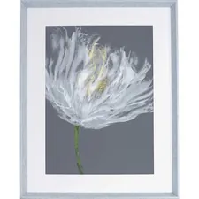 Lorell LLR 04478 — Lorell White Flower Design Framed Abstract Art - 27.50 x 35.50 Frame Size - 1 Each - Gray, White