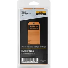 Avery Dennison AVE 62430 — Avery® Preprinted REPAIR REQUIRED Repair Tags - 5.75 Length x 3 Width - 25 / Pack - Card Stock - Orange