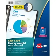 Avery Dennison AVE 75304 — Avery® Heavyweight Sheet Protectors -Acid-free - For Letter 8 1/2 x 11 Sheet - Top Loading - Diamond Clear - Polypropylene - 25 / Pack