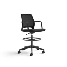 SAFCO PRODUCTS SAF 6827BL — Safco Medina Extended Height Office Chair - 18 x 18 x 33 Seat, 1816 Back, 28 x 28 x 48 Chair - Finish: Brushed Aluminum, Black