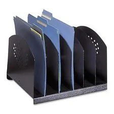 SAFCO PRODUCTS SAF 3155BL — Safco Steel Desk Racks - 6 Compartment(s) - 2 - 8 Height x 12.1 Width x 11.1 Depth - Desktop - Black - Steel - 1 Each