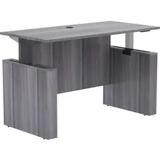 Lorell LLR 69572 — Lorell Essentials 60 Sit-to-Stand Desk Shell - 0.1 Top, 1 Edge, 60 x 29 x 49 - Material: Polyvinyl Chloride (PVC) Edge - Finish: Weathered Charcoal