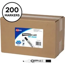 Avery Dennison AVE 24445 — Avery® Marks A Lot Value Pack Dry Erase Markers - Chisel Marker Point Style - Black - 200 / Pack