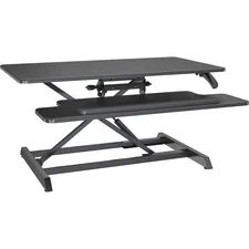 Lorell LLR 99555 — Lorell Large Monitor Desk Riser - 37.40 lb Load Capacity - 19.6 Height x 35.4 Width x 19.3 Depth - Desk - Polyvinyl Chloride (PVC), Medium Density Fiberboard (MDF) - Black