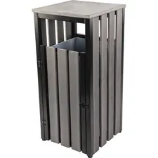 Lorell LLR 42693 — Lorell Outdoor Waste Bin - Rectangular - Weather Resistant - 33.6 Height x 15.8 Width x 15.8 Depth - Polystyrene - Charcoal - 1 Each