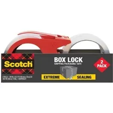 3M MMM 395021RD — Scotch Box Lock Dispenser Packaging Tape - 55 yd Length x 1.88 Width - Dispenser Included - 2 / Pack - Clear