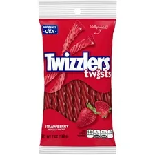 THE HERSHEY COMPANY HRS 54402 — Twizzlers Twists Strawberry Flavored Candy - Strawberry - Low Fat, Trans Fat Free - 7 oz - 12 / Carton