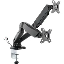 Lorell LLR 99801 — Lorell Mounting Arm for Monitor - Black - Yes - 2 Display(s) Supported - 14.30 lb Load Capacity - 75 x 75, 100 x 100 VESA Standard - 1 Each