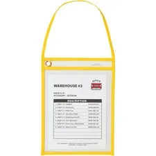 C-LINE CLI 41926 — C-Line Hanging Strap Shop Ticket Holder - 12 x 9 x 16 - Vinyl - 15 / Box - Yellow