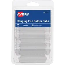 Avery Dennison AVE 06727 — Avery® Insertable Hanging File Folder Tabs - 1/5 - 9 Tab Height x 2 Tab Width - Matte Clear Film Tab(s) - 20 / Pack