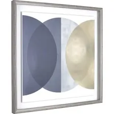 Lorell LLR 04474 — Lorell Circle Design Framed Abstract Art - 29.25 x 29.25 Frame Size - 1 Each - Gray, Yellow