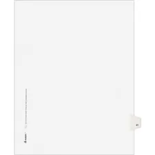 Avery Dennison AVE 01021 — Avery® Individual Legal Exhibit Dividers - Avery Style - 1 Printed Tab(s) - Digit - 21 - 1 Tab(s)/Set - 8.5 Divider Width x 11 Divider Length - Letter - White Paper Divider - White Tab(s) - 25 / Pack