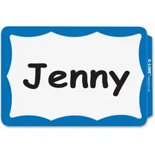 C-LINE CLI 92265 — C-Line Self-Adhesive Name Tags - Blue Border, Peel & Stick, 3-1/2 x 2-1/4, 100/BX, 92265