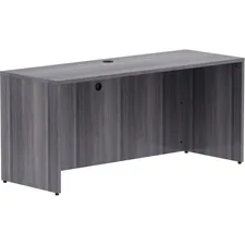 Lorell LLR 69596 — Lorell Weathered Charcoal Laminate Desking - 66 x 24 x 29.5Credenza Shell, 1 Top - Material: Polyvinyl Chloride (PVC) Edge - Finish: Weathered Charcoal Laminate, Silver Brush