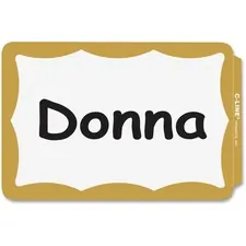 C-LINE CLI 92266 — C-Line Self-Adhesive Name Tags - Gold Border, Peel & Stick, 3-1/2 x 2-1/4, 100/BX, 92266