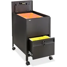 SAFCO PRODUCTS SAF 5364BL — Safco Rollaway Mobile File Cart - 300 lb Capacity - 4 Casters - 2 Caster Size - Steel - x 17 Width x 26 Depth x 28 Height - Black - 1 Each