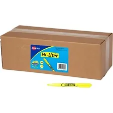 Avery Dennison AVE 23825 — HI-LITER Pen Style Highlighters - Chisel Marker Point Style - Fluorescent Yellow - 200 / Carton