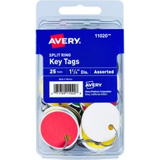 Avery Dennison AVE 11020 - Avery Key Tag - 1.25 Diameter - Round - Metal Ring Fastener 