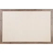 U BRANDS UBR 4891U0001 — U Brands Linen Bulletin Board, 36 X 24 , Rustic MDF Frame - 0.75 Height x 24 Width x 36 Depth - Tan Linen Surface - Self-healing, Durable, Mounting System, Tackable, Sturdy, Damage Resistant - Rustic Medium Density Fiber (MDF) Frame - 1