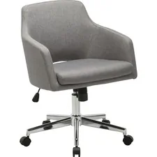 Lorell LLR 68570 — Lorell Mid-century Modern Low-back Task Chair - 24.6 x 24.6 x 34.9 - Material: Fabric Seat, Chrome Base - Finish: Gray Seat