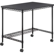 SAFCO PRODUCTS SAF 5203BL — Safco Mobile Wire Desk - Melamine, Black Top - 35.75 Table Top Width x 24 Table Top Depth - 30.75 Height - Assembly Required - Black
