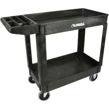 Lorell LLR 03611 — Lorell Storage Bin Utility Cart - 550 lb Capacity - 4 Casters - 5 Caster Size - Structural Foam - x 37.5 Width x 17 Depth x 39 Height - Black - 1 Each