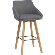 Lorell LLR 68561 — Lorell Gray Flannel Mid-Century Modern Guest Stool - Four-legged Base - Gray - Armrest - 2 / Carton