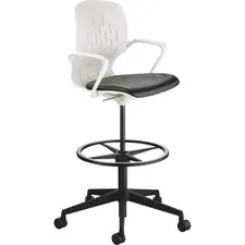 SAFCO PRODUCTS SAF 7014WH — Safco Shell Extended-Height Chair - Black Vinyl Plastic Seat - White Plastic Back - 5-star Base - 1 Each