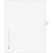 Avery Dennison AVE 11921 — Avery® Individual Legal Exhibit Dividers - Avery Style - Unpunched - 25 x Divider(s) - 25 Printed Tab(s) - Digit - 11 - 1 Tab(s)/Set - 8.5 Divider Width x 11 Divider Length - Letter - White Paper Divider - White Tab(s) - 25 / Pack
