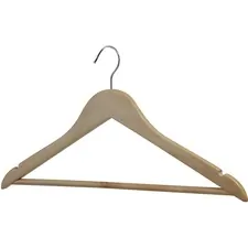 Lorell LLR 01066 — Lorell Wooden Coat Hanger - for Coat, Clothes, Garment - Wooden, Metal - Natural - 30 / Carton