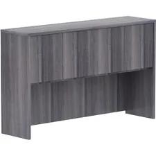 Lorell LLR 69620 — Lorell Weathered Charcoal Laminate Desking - 60 x 15 x 36 - Drawer(s)4 Door(s) - Material: Polyvinyl Chloride (PVC) Edge - Finish: Weathered Charcoal Laminate