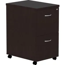 Lorell LLR 18219 — Lorell Essentials Espresso Laminate Pedestal - 16 x 22 x 28.3 Pedestal - Material: Polyvinyl Chloride (PVC) Edge, Metal Drawer - Finish: Espresso, Silver Brush