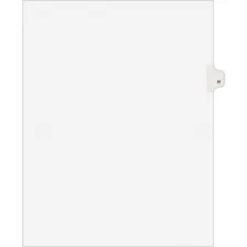 Avery Dennison AVE 01408 — Avery® Individual Legal Exhibit Dividers - Avery Style - 25 x Divider(s) - Printed Tab(s) - Character - H - 1 Tab(s)/Set - 8.5 Divider Width x 11 Divider Length - Letter - White Paper Divider - White Tab(s) - 25 / Pack