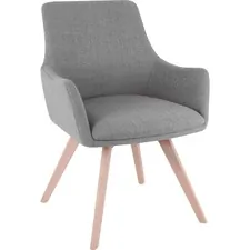 Lorell LLR 68560 — Lorell Gray Flannel Guest Chair with Wood Legs - Four-legged Base - Gray - Armrest - 1 Each