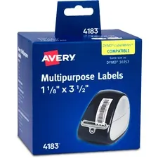 Avery Dennison AVE 04183 — Avery® Direct Thermal Roll Labels - 3 1/2 Height x 1 1/8 Width - Permanent Adhesive - Rectangle - Direct Thermal - White - Paper - 350 / Roll - 2 Total Sheets - 700 Total Label(s) - 700 / Box
