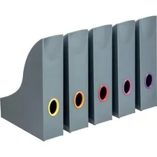 DURABLE OFFICE PRODUCTS DBL 770657 — DURABLE VARICOLOR Magazine Rack Set, Gray/Multicolor - 5 pack - Gray, Multicolor - 5 Pack