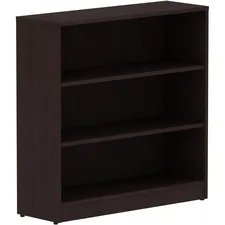 Lorell LLR 18276 — Lorell Essentials Espresso Laminate Bookcase - 36 x 12 x 36 - 3 x Shelf(ves) - Laminated, Sturdy, Contemporary Style, Square Edge, Adjustable Shelf - Espresso - Medium Density Fiberboard (MDF), Laminate - Assembly Required