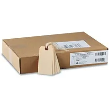 Avery Dennison AVE 12505 — Avery® Strung Manila Shipping Tags - #9 - 4.75 Length x 2.37 Width - Rectangular - String Fastener - 1000 / Box - Card Stock, Pulp - Manila