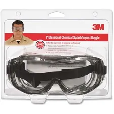 3M MMM 91264H1DC — 3M Chemical Splash/Impact Goggles - Wraparound Lens, Flame Resistant, Adjustable Headband, Vented, Lightweight, Comfortable, Anti-fog - Particulate, Airborne Particle, Chemical, Splash Protection - Polycarbonate Lens - Clear - 1 Each