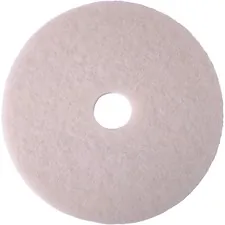 3M MMM 4100N14 — 3M White Super Polish Pad 4100 - 5/Pack - Round x 14 Diameter x 1 Thickness - Floor, Buffing, Polishing - Ceramic Tile, Concrete, Linoleum, Marble, Vinyl Composition Tile (VCT), Vinyl, Wood Floor - 175 rpm to 600 rpm Speed Supported - Durable, Scuff Mark Remover, Heel Mark Remover - Polyester Fiber - White