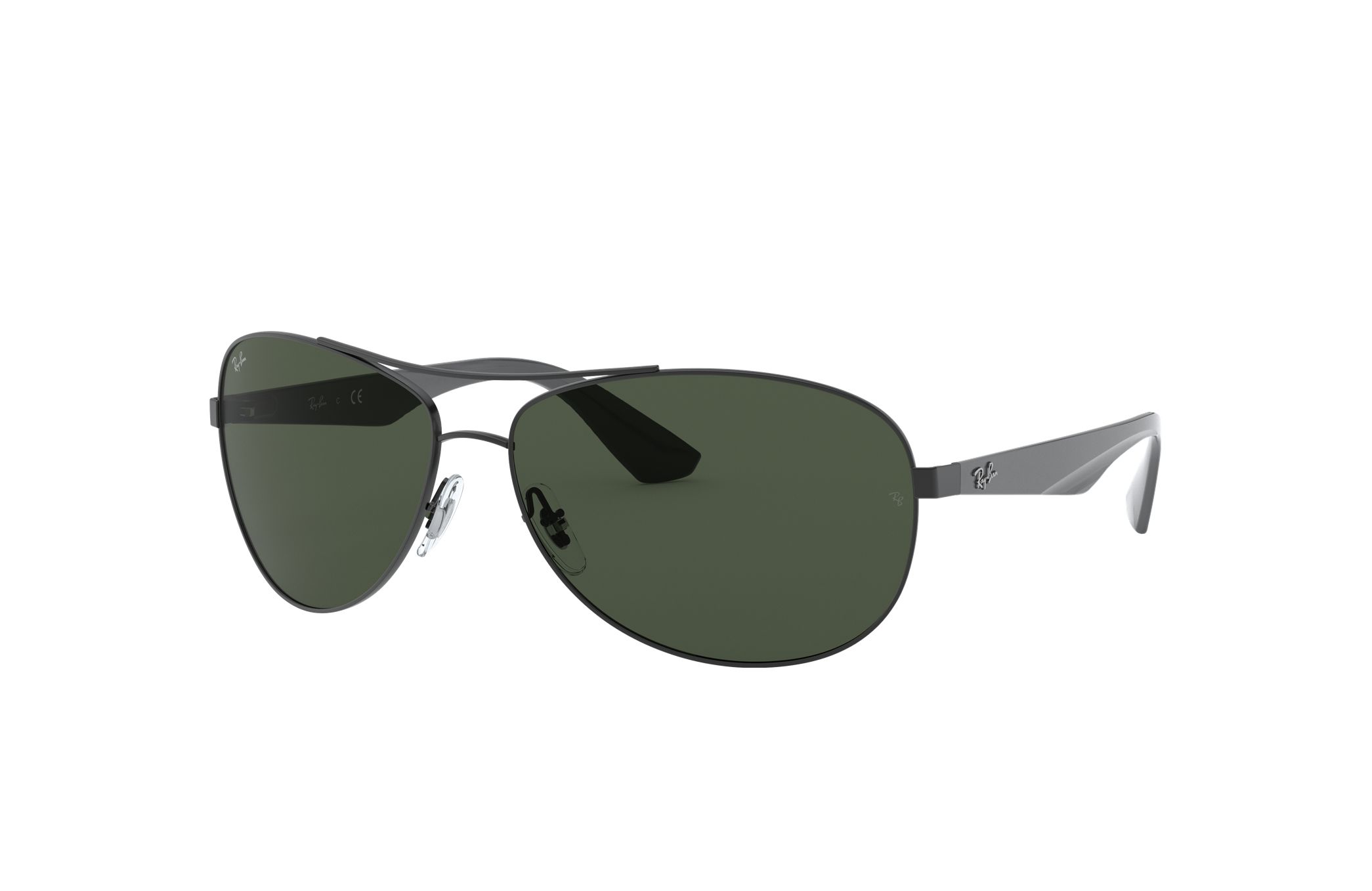 GLOP RB3526-006/71 - Ray-Ban RB3526-00671 Men Matte Black Pilot Green Lens Sungla