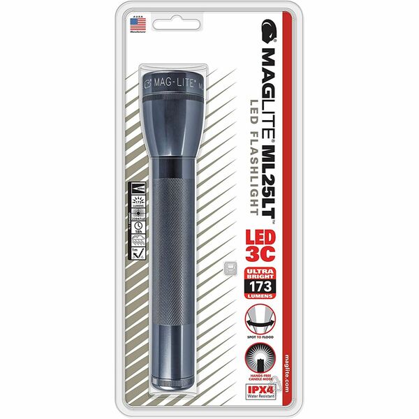 MAG INSTRUMENT INC ML25LT-S3096 - Maglite ML25LT 3-Cell C Gray LED Flashlight