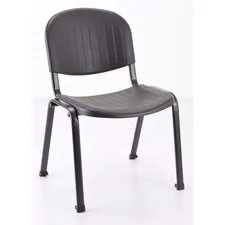 Lorell LLR 62125 — Lorell Low Back Stack Chair - Polypropylene Seat - Polypropylene Back - Low Back - Four-legged Base - Black