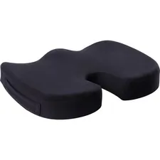 Lorell LLR 18307 — Lorell Butterfly-Shaped Seat Cushion - 17.50 x 15.50 - Fabric, Memory Foam, Silicone - Butterfly - Comfortable, Ergonomic Design, Durable, Machine Washable, Zippered, Anti-slip - Black - 1Each