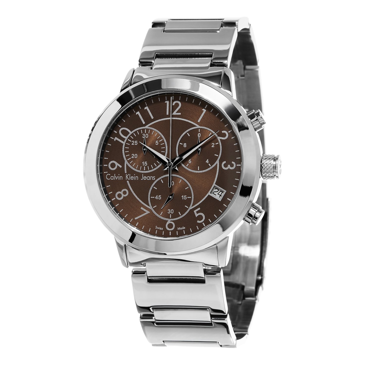 BRAV K8727176 - Calvin Klein Mens K8727176 Continual Brown Dial Stainless St