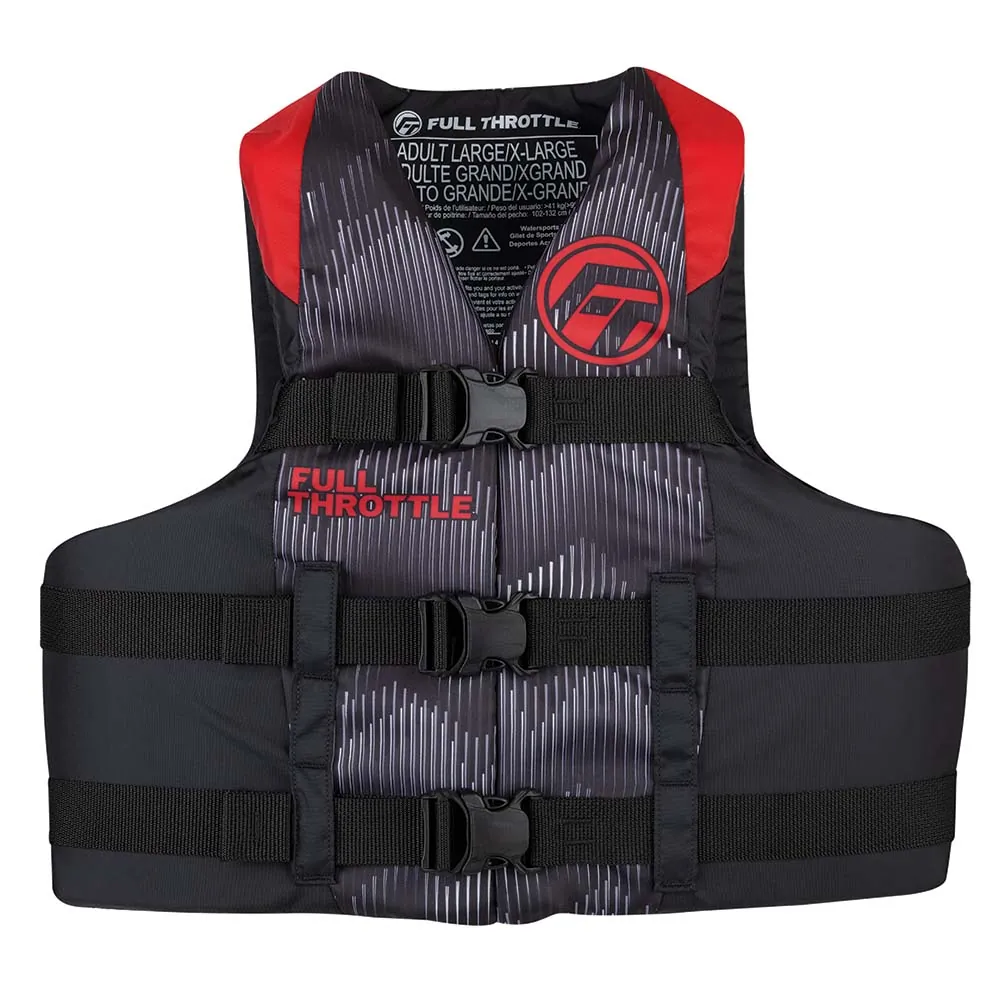 Full Throttle 112200-100-030-22 — Full Throttle Adult Nylon Life Jacket - Small/Medium - Red/Black