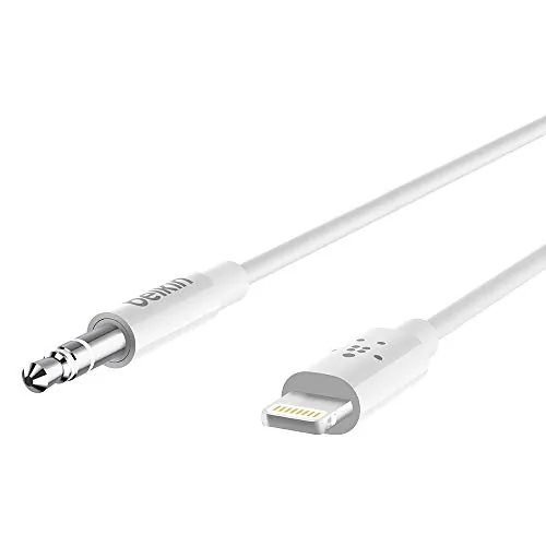 Belkin AV10172BT06-WHT — ENJOY YOUR FAVORITE MUSIC ANYWHERE WITH A SINGLE CABLE THAT CONNECTS YOUR IPHONE