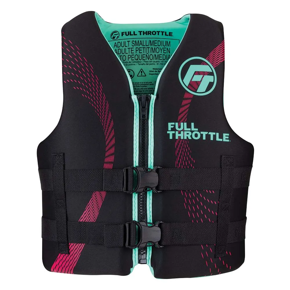 Full Throttle 142100-505-030-22 — Full Throttle Adult Rapid-Dry Life Jacket - Aqua/Black
