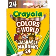 CRAYOLA CYO 587802 — Crayola Colors Of The World Marker - Broad Marker Point - Conical Marker Point Style - Deepest Almond, Medium Golden, Light Rose - 24 / Pack